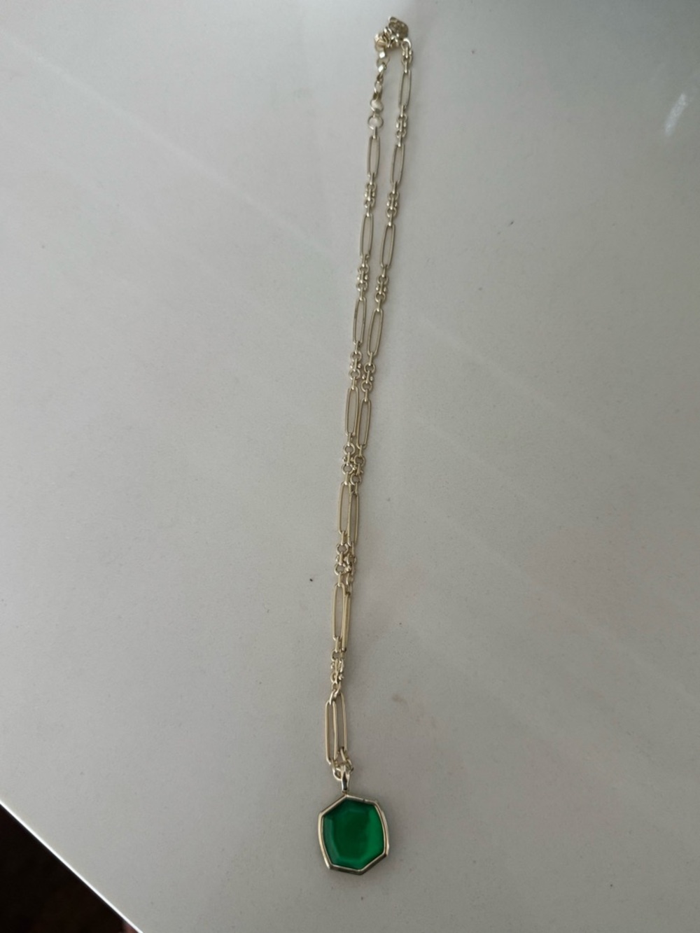 Kendra Scott emerald green gold necklace